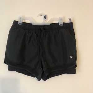 black athletic shorts